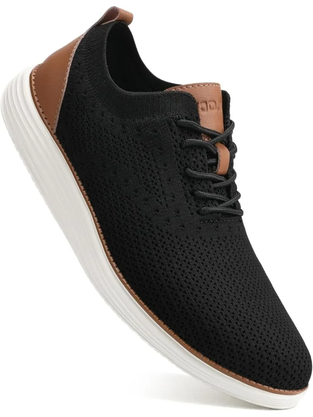 Men's Black Knit Comfortable Casual Lace-Up Oxfords Breathable Tennis Sneakers